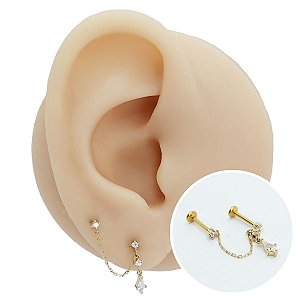 Piercing Labret Ouro 18K Duo