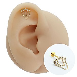 Piercing Labret Ouro 18K Rumors