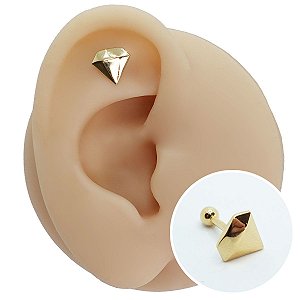 Piercing Microbell Ouro 18K Diamond Liso