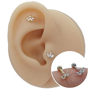 Piercing Microbell Ouro 18K Coroa Princesa