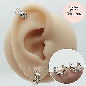 Piercing Argola Clicker Ouro 18K Laurel Duo