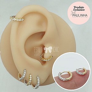 Piercing Argola Clicker Ouro 18K Gisele Duo