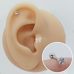 Piercing Microbell Ouro 18K Ponto de luz 3mm