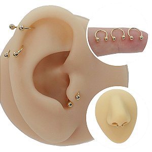 Piercing Argola Ferradura Ouro 18K