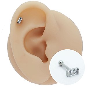 Piercing Mircrobell Reto em Aço Cristal
