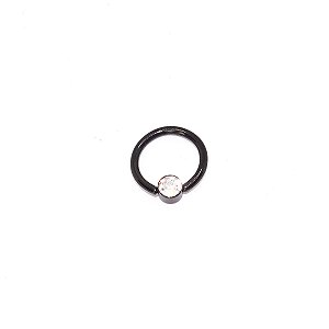 Argola Captive Flat em Aço PVD Preto 8mm