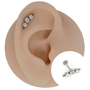 Piercing Labret Cascata em Aço Mercury