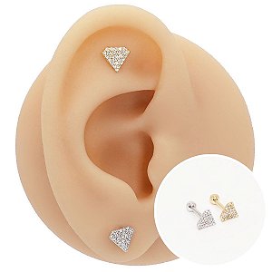 Piercing Microbell Ouro 18K Diamond Flat