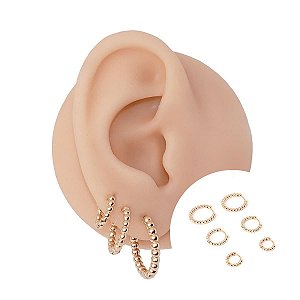 Brinco Argola Folheado Bolinhas