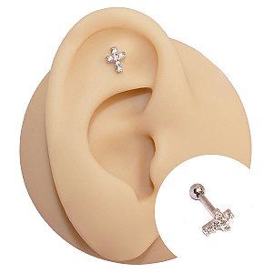 Piercing Microbell Cruzinha Folheado