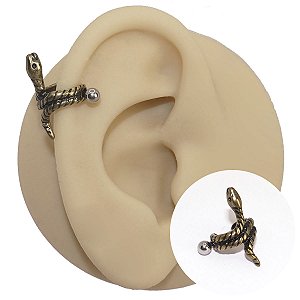Piercing Microbell Reto Folheado Snake