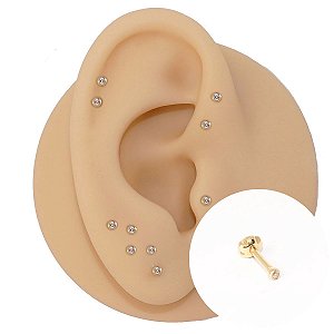 Piercing em Ouro 18K Mimo Com Diamante