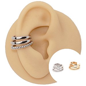 Piercing Argola Folheada Fake Triplo Bold