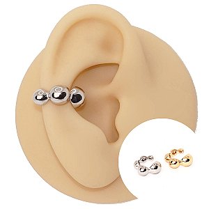 Piercing Argola Folheada Fake Balls Bold
