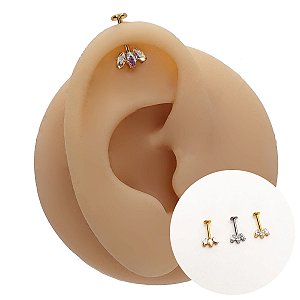 Piercing Californiano Labret em Titânio PVD Marquise
