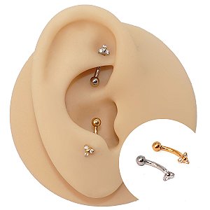 Piercing Microbell Curvo em Aço Cirúrgico Trilion