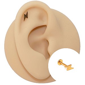 Piercing Labret em Aço Cirúrgico Raio