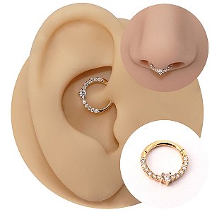 Piercing Argola Clicker Ouro 18K Shine