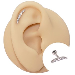 Piercing Labret em Aço Cirúrgico PVD Nine
