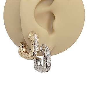 Brinco Folheado Square Bold Desenhos LV