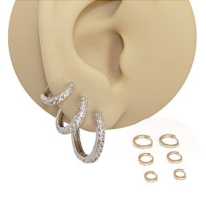 Mix Brincos Folheado Argola Livia