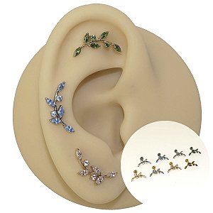 Piercing Labret em Titânio Cascata Ramo