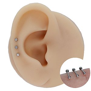 Trio Piercings Australianos Aço Cirúrgico