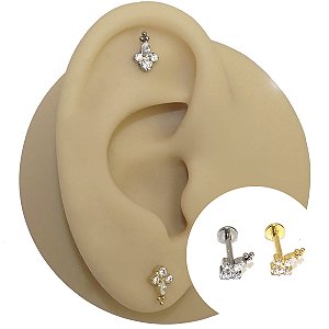 Piercing Labret em Titânio Hindy Zircônias