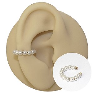 Piercing Argola Folheado Fake Pérolas