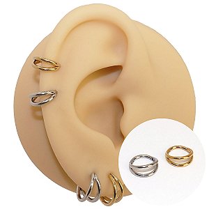 Piercing Argola em Aço Cirúrgico Lateral Duplo Liso