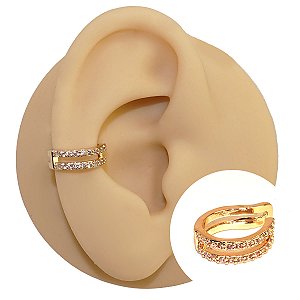 Piercing Argola Folheado Fake Zircônias Double