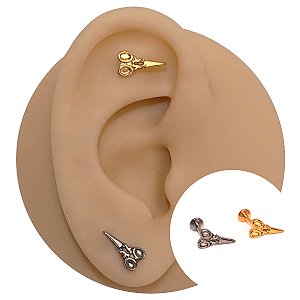 Piercing Labret em Titânio Tesoura Decor