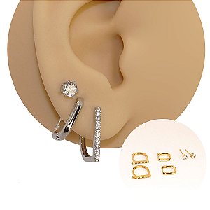 Mix Brincos Prata 925 Argolas e Zircônia