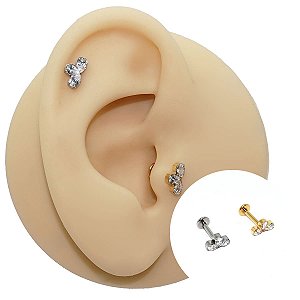 Piercing Labret em Titânio Três Gotas
