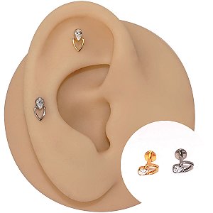 Piercing Labret em Titânio Caju Gota Zircônia