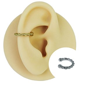 Piercing Argola Folheado Fake Trançado