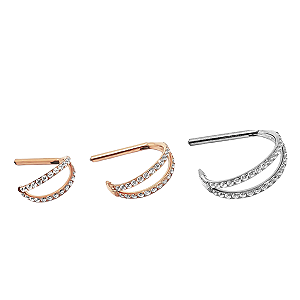 Piercing Argola Clicker em Titânio Half Lateral Duplo