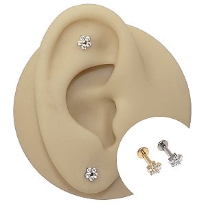 Piercing Labret em Titânio Bella Flor