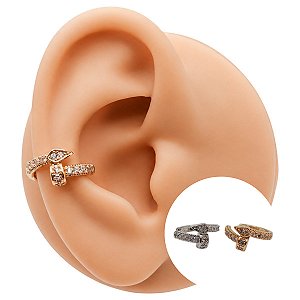 Piercing Argola Folheado Fake Zircônias Shiny