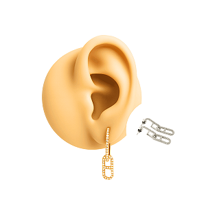 Brinco Folheado Lacre Zircônias