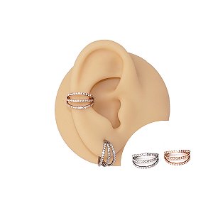 Piercing Argola Clicker em Titânio PVD Triple Zircônias