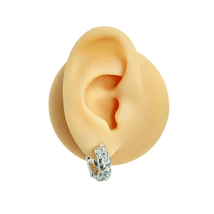 Brinco Argola Clicker Folheado Trançado