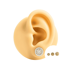 Brinco Folheado Pizza Zircônias