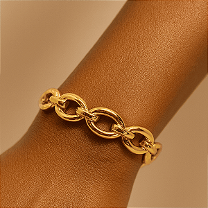 Pulseira Bracelete Aço Inox Elo