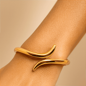 Pulseira Bracelete Aço Inox Pontuado