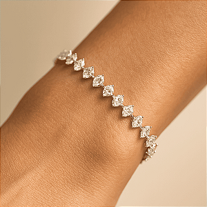 Pulseira Bracelete Folheado Riviera Losango