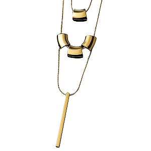 Colar Gargantilha Folheado Trio Barras