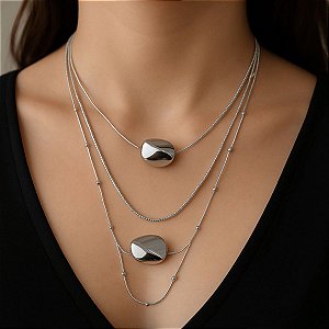 Colar Gargantilha Folheado Organic