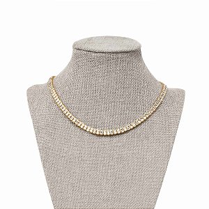 Colar Gargantilha com Zircônia Folheado Riviera
