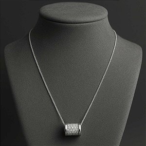 Colar Gargantilha com Zircônia Folheado Berloque